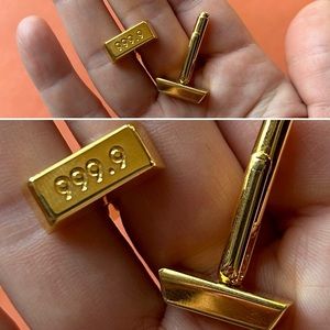 Vintage novelty gold bar cufflinks